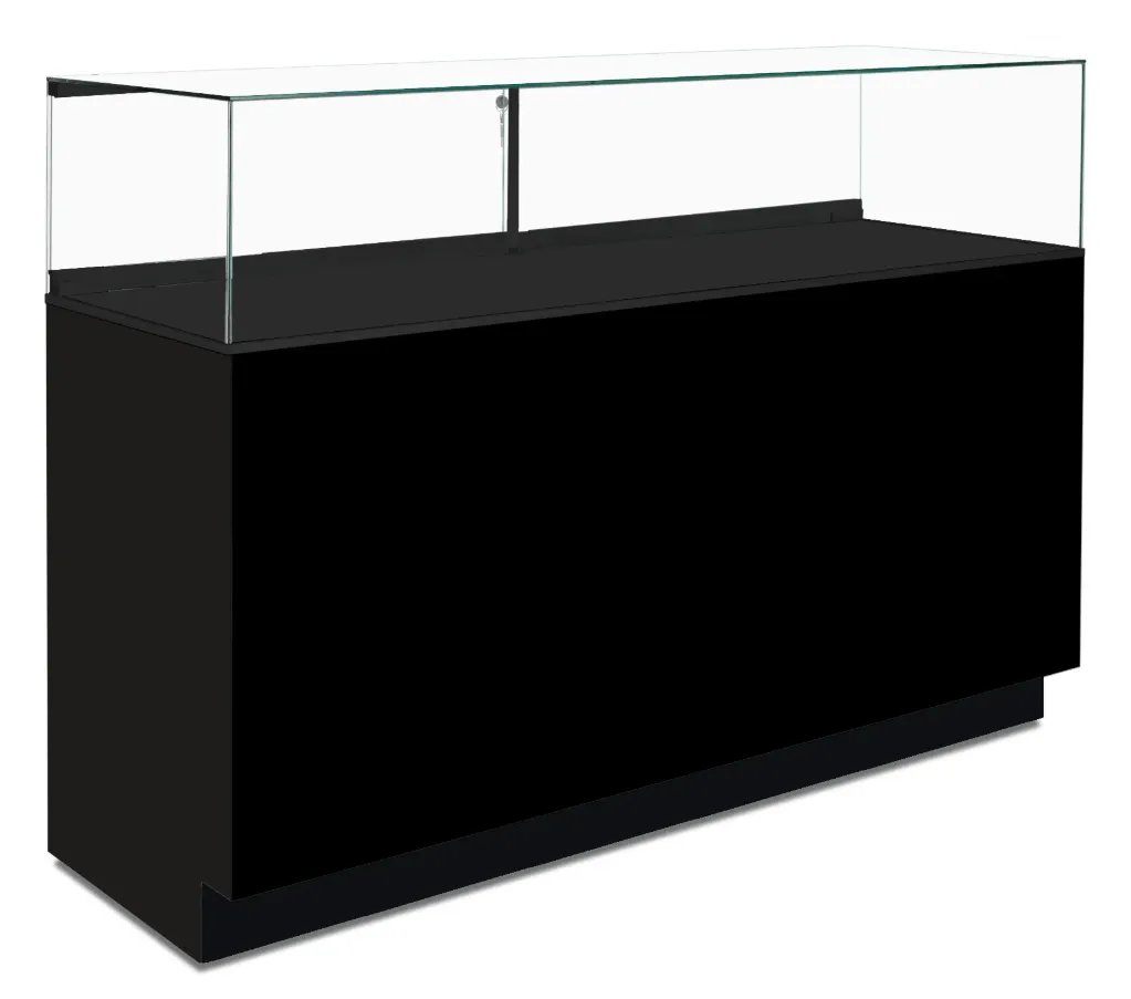 JL 100 48" Frameless ((DISCONTINUED) Brushed Silver Laminate, Black Hardware)