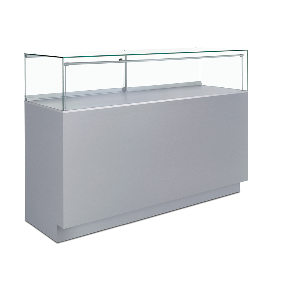 JL 100 60" Frameless ((DISCONTINUED) Brushed Silver Laminate, Black Hardware)