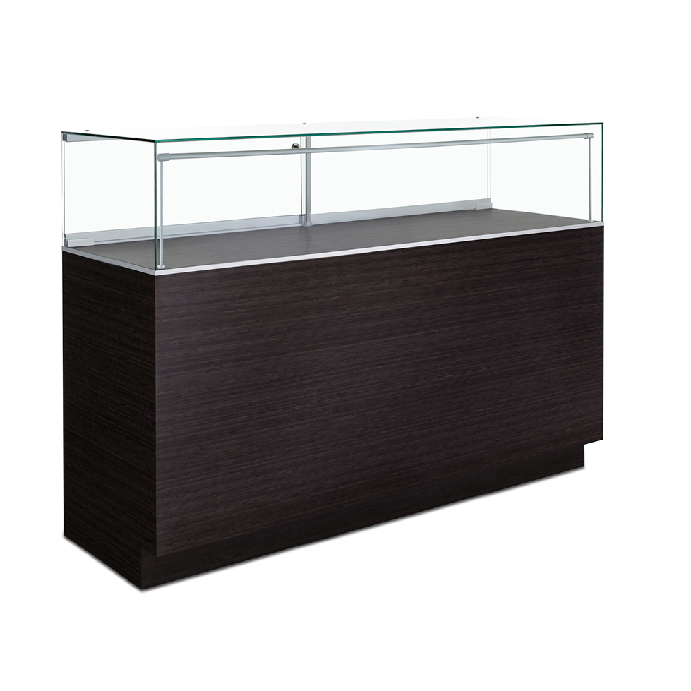 JL 100 72" Frameless ((DISCONTINUED) Brushed Silver Laminate, Black Hardware)